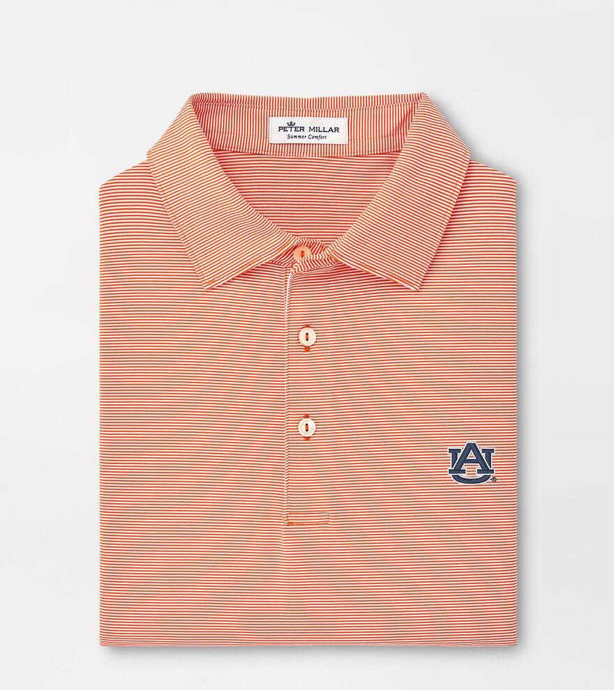 Peter Millar Mens Auburn Jubilee Stripe Performance Polo | Color: Orange | Size: 3XL Product Image