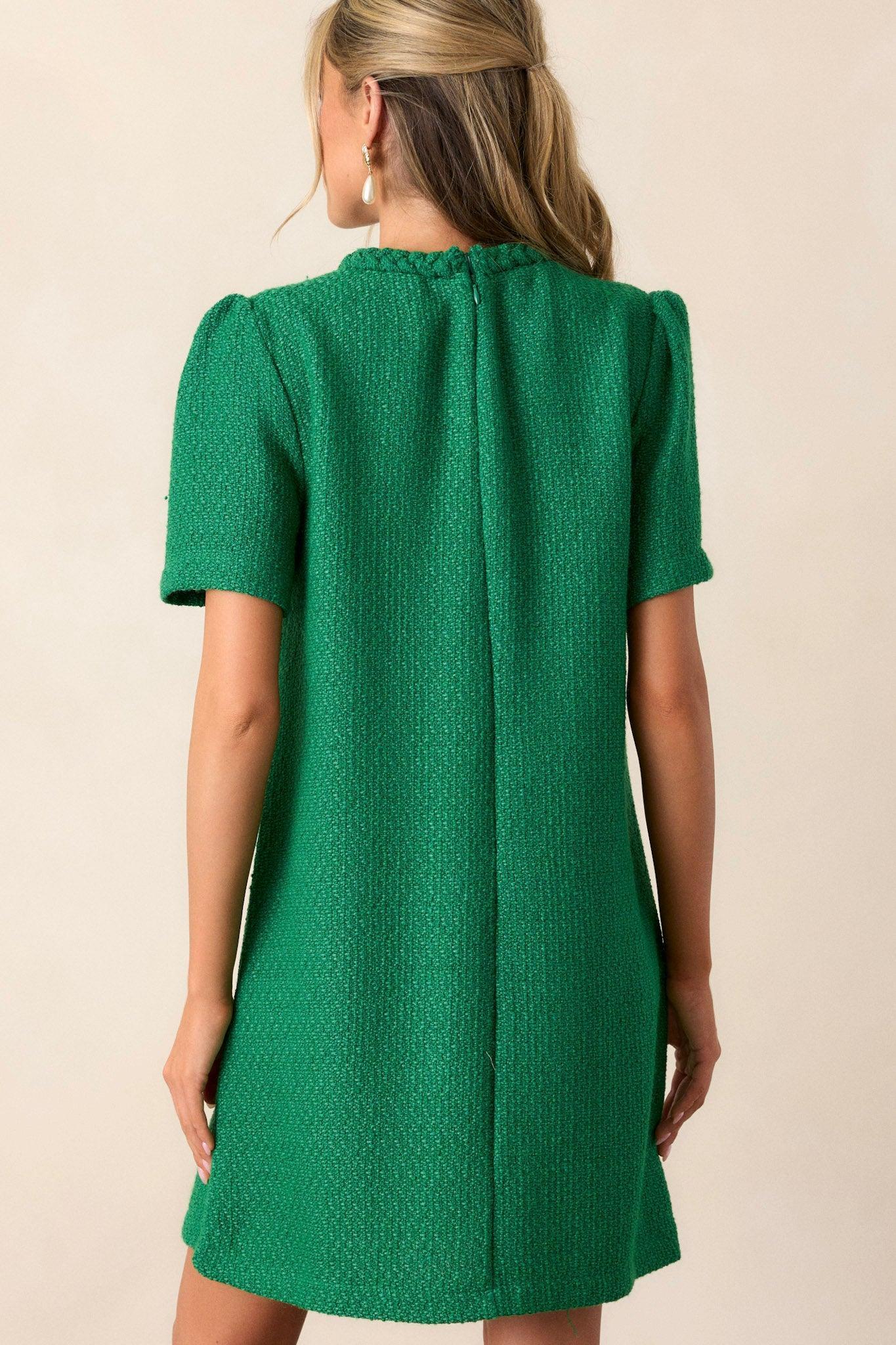 Midsummer Nights Green Tweed Mini Dress Product Image