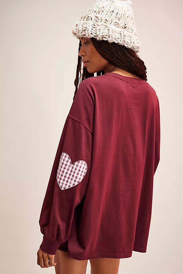 Gingham Heart One-Size Long-Sleeve Tee Product Image