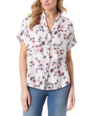 Gloria Vanderbilt Womens Demi Short-Sleeve Button Front Shirt Product Image