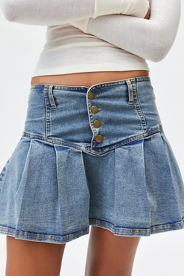 Kimchi Blue Annabeth Drop Waist Denim Mini Skirt Womens at Urban Outfitters Product Image