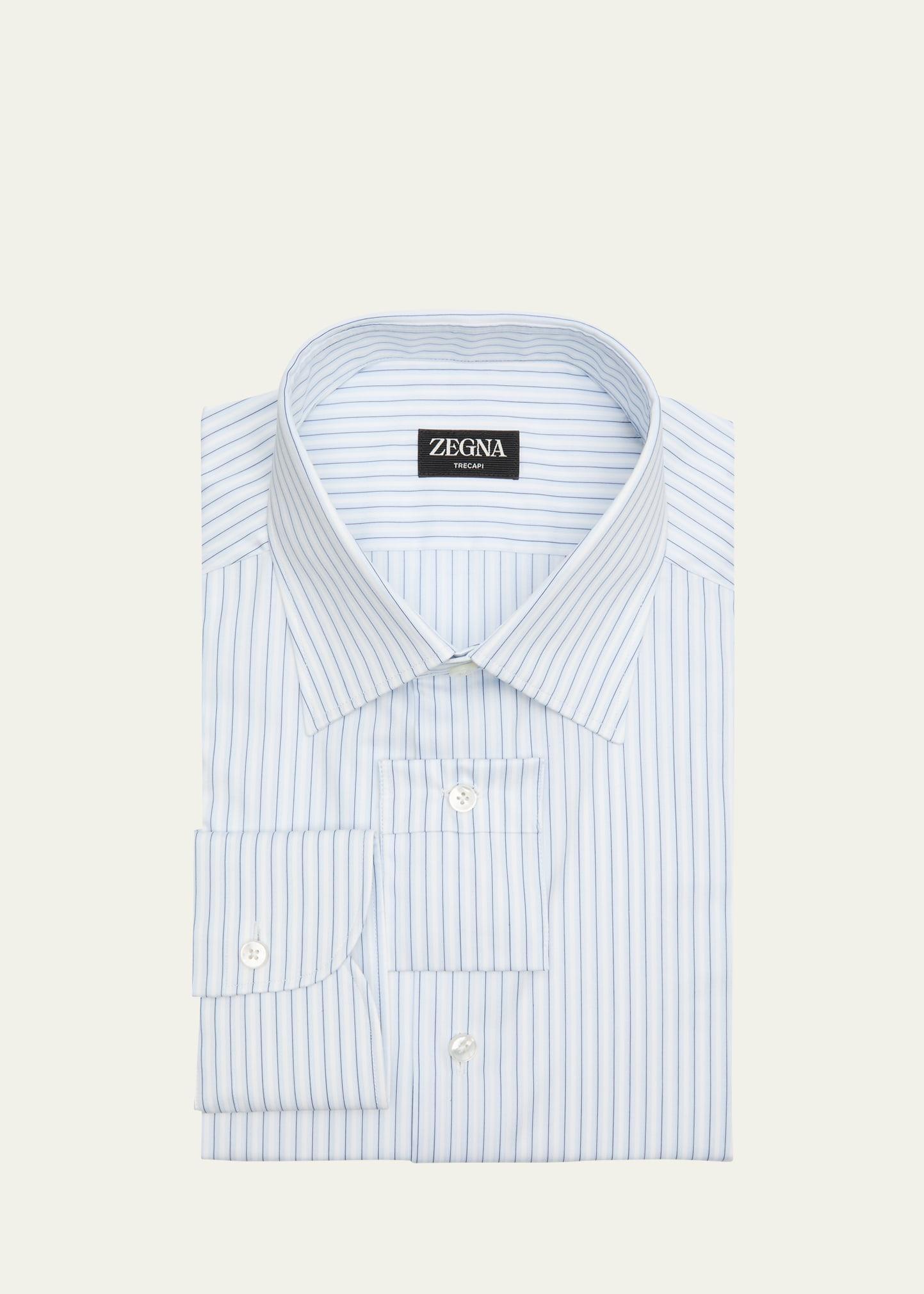 Mens Trecapi Cotton Stripe Dress Shirt Product Image