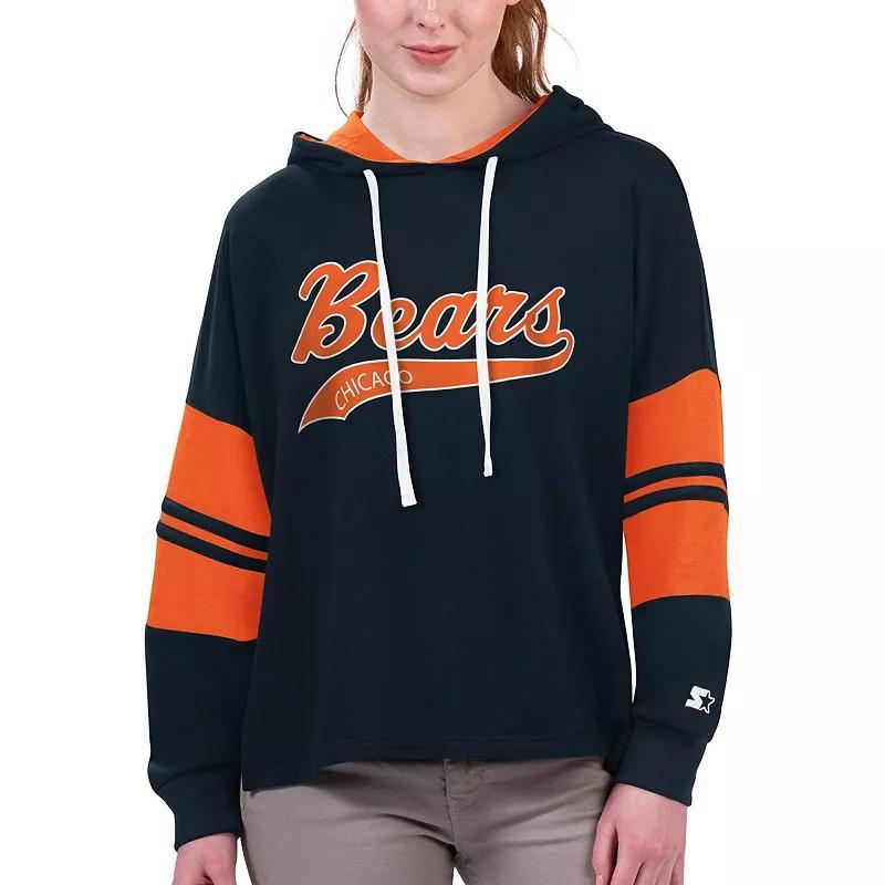 Womens Starter Chicago Bears Bump And Run Long Sleeve Hoodie T-Shirt Blue product image