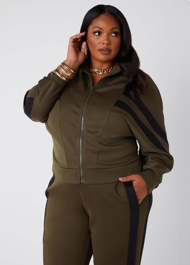 Plus Size Striped Track Jacket Ashley Stewart Product Image