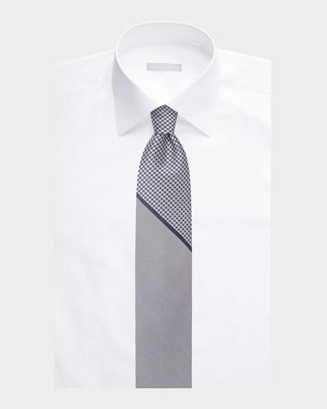 Mens Multi-Check Silk Tie Product Image