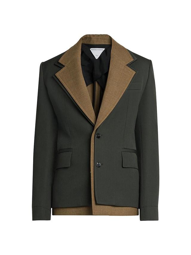 Mens Layered Wool Two-Button Blazer Product Image