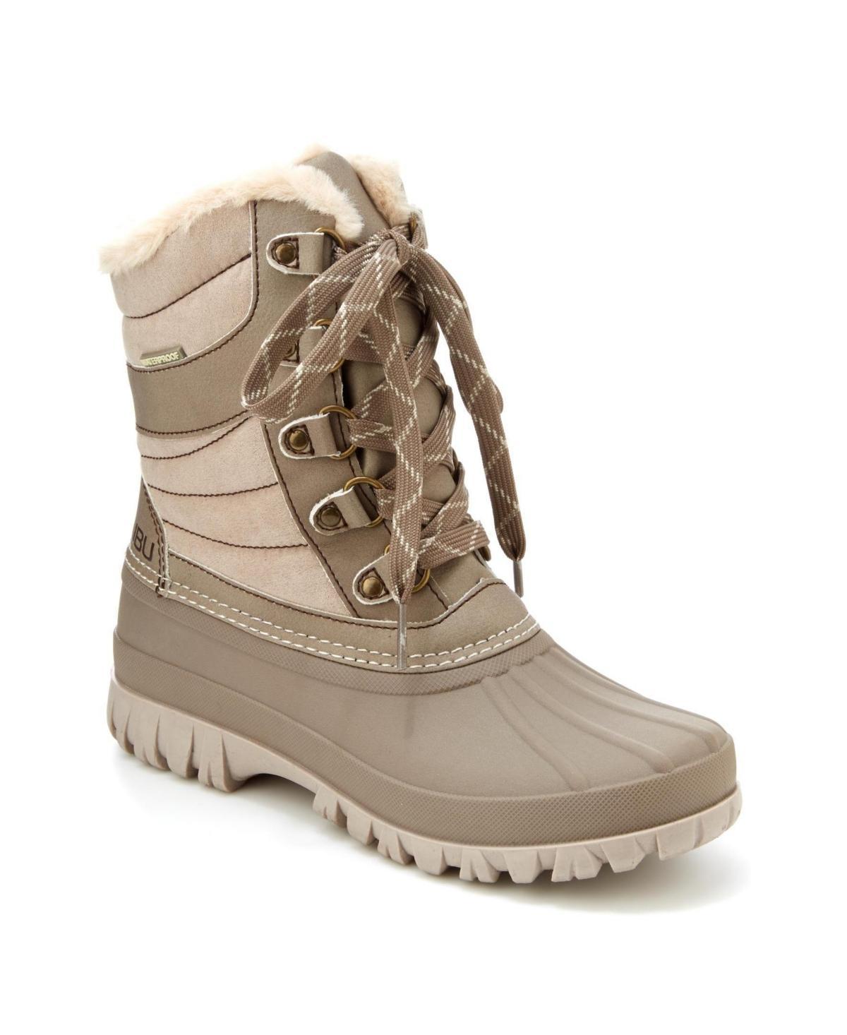 Jbu Womens Casey Water Resistance Lace Up Duck Boot - Taupe Product Image