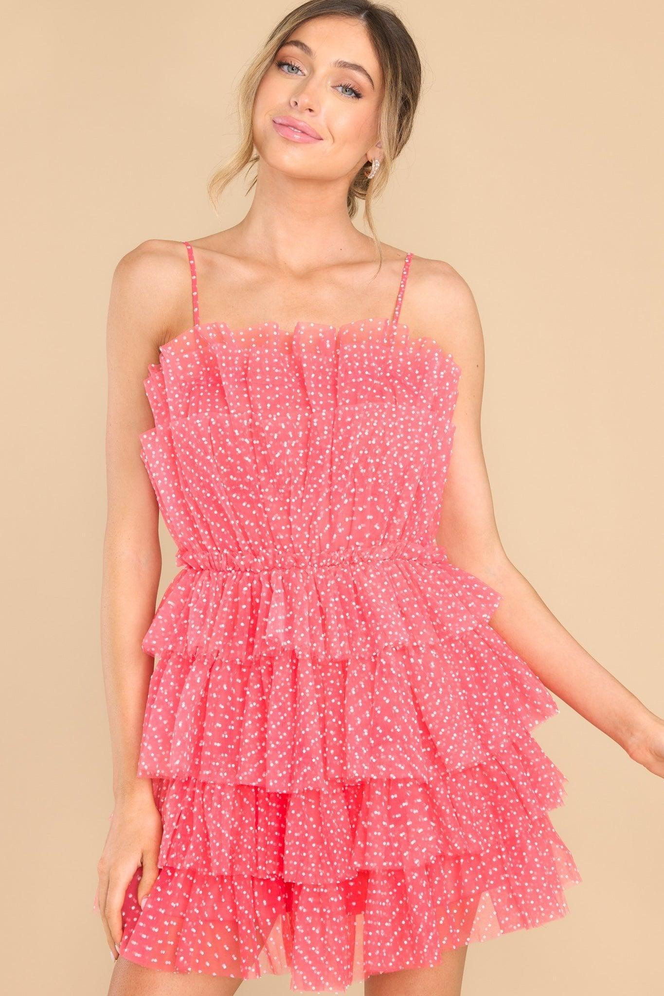 Too Pretty For You Coral Dress Product Image