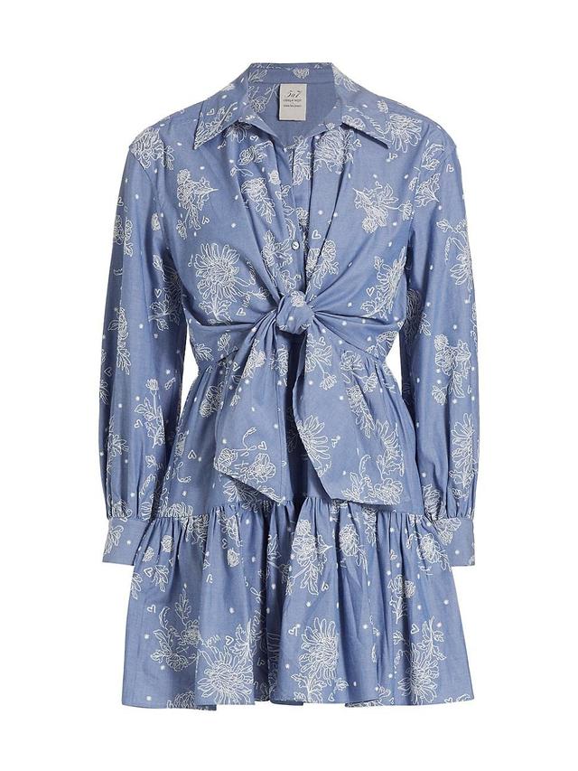 Cinq  Sept Abrielle Tie Waist Long Sleeve Chambray Shirtdress Product Image