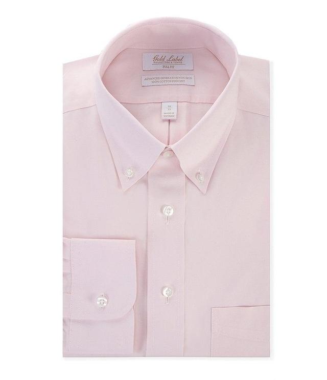 Gold Label Roundtree & Yorke Full-Fit Non-Iron Button Down Collar Solid Dress Shirt Product Image