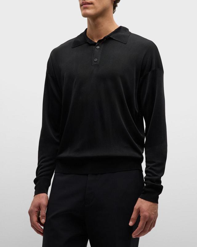 Mens Long-Sleeve Polo Shirt Product Image