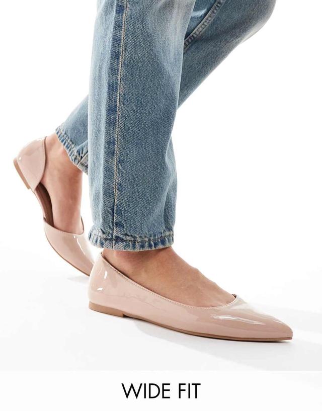 ASOS DESIGN Wide Fit Virtue dorsay pointed ballet flats Product Image