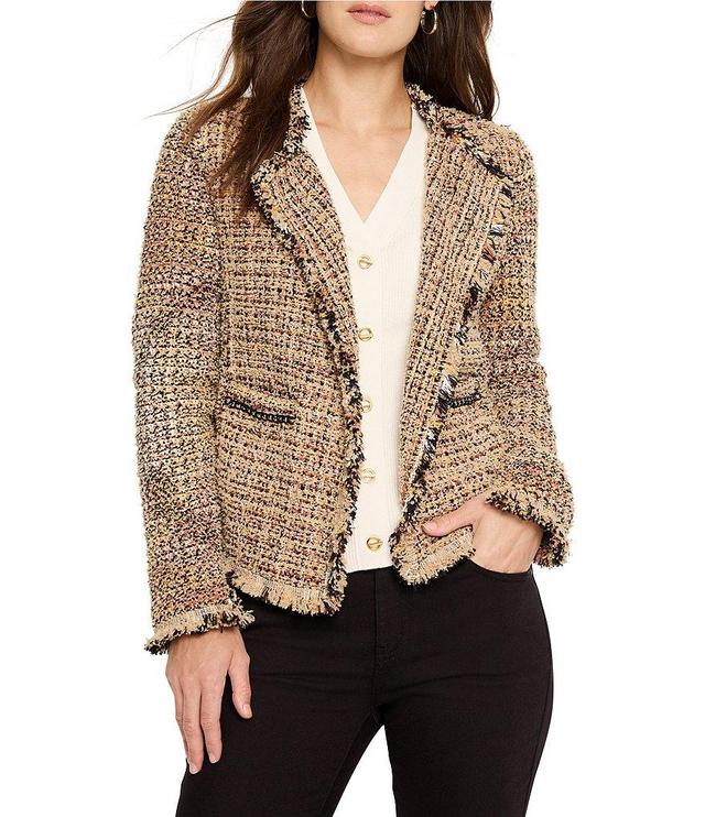 NIC + ZOE Chain Trim Fringe Mix Knit Jacket Product Image