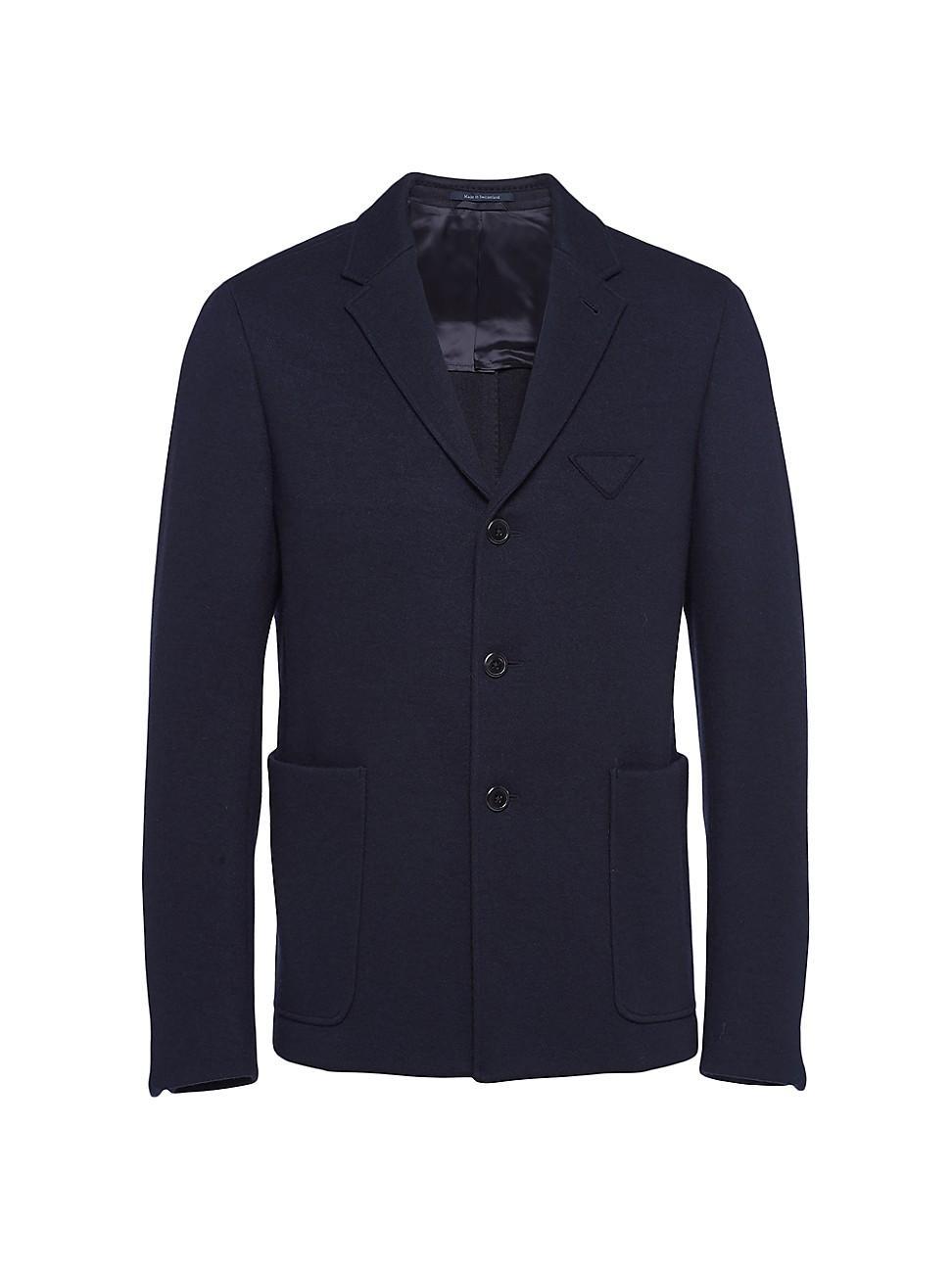 Mens Single-Breasted Cashmere and Wool Jacket Product Image