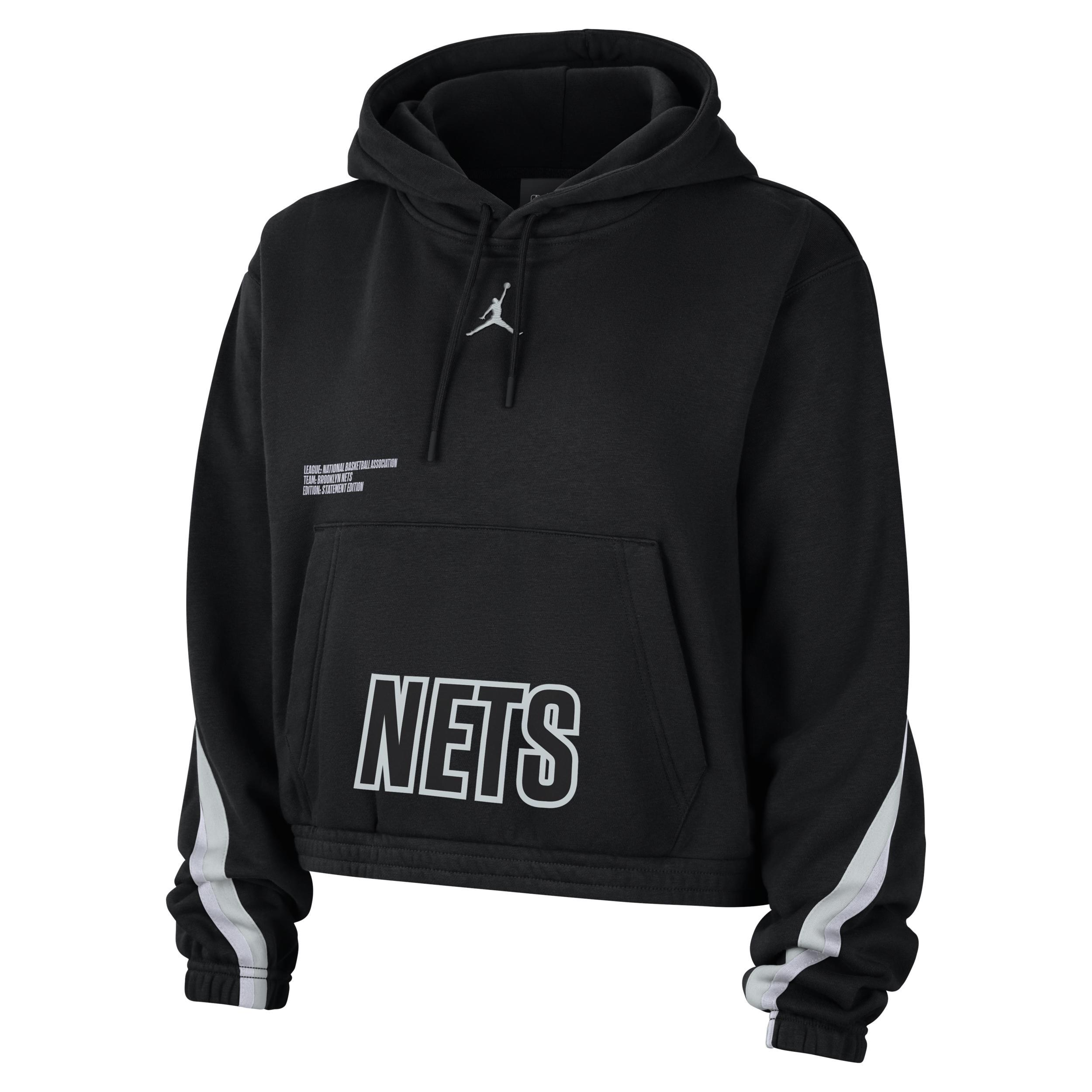 Women's Brooklyn Nets Courtside Statement Edition Jordan NBA Fleece Pullover Hoodie Product Image