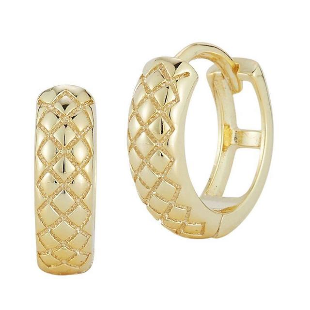 Sunkissed Sterling Textured Huggie Hoop Earrings, Womens, Gold Product Image