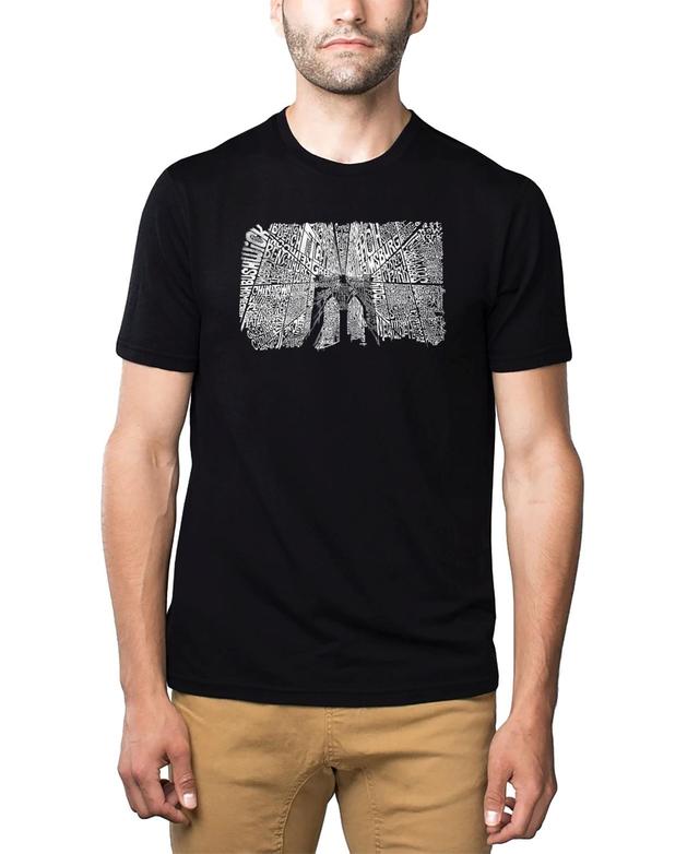 La Pop Art Mens Premium Blend Word Art T-Shirt - Brooklyn Bridge Product Image