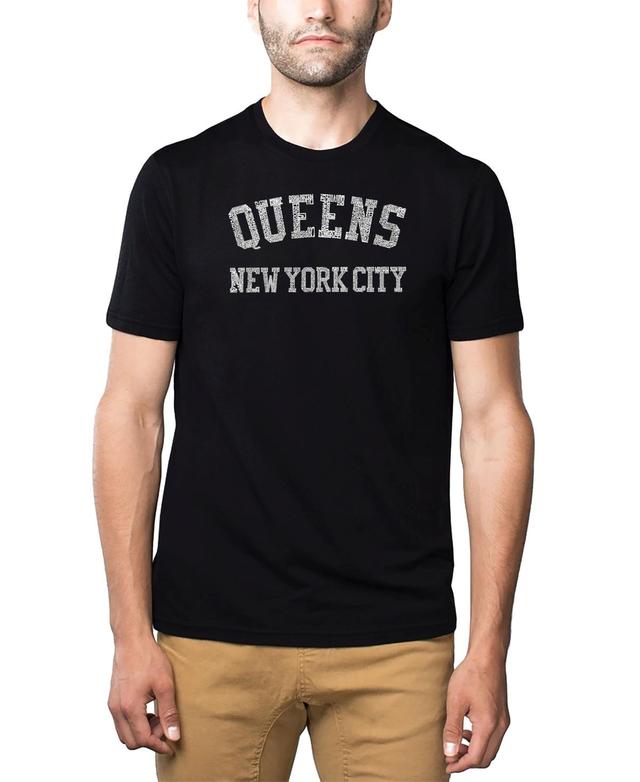 La Pop Art Mens Premium Blend Word Art T-Shirt - Queens Ny Neighborhoods Product Image