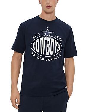 HUGO BOSS Boss X Nfl Stretch-cotton T-shirt With Collaborative Branding In Cowboys Dark Blue Product Image