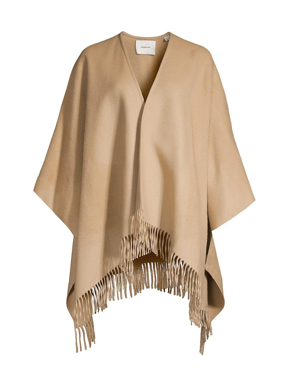 Womens Double-Face Wool-Cashmere Cape Product Image