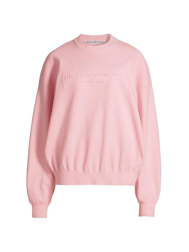 Womens Logo Chenille Rib-Knit Sweatshirt Product Image