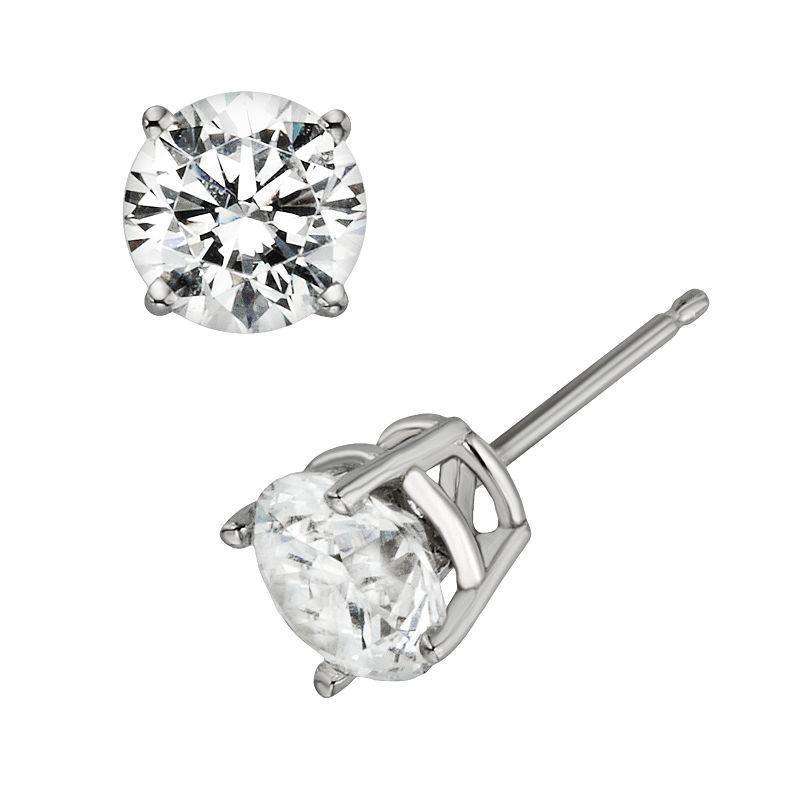 Diamonore Sterling Silver 1-ct. T.W. Simulated Diamond Stud Earrings, Women's, White - Size: One Size Product Image