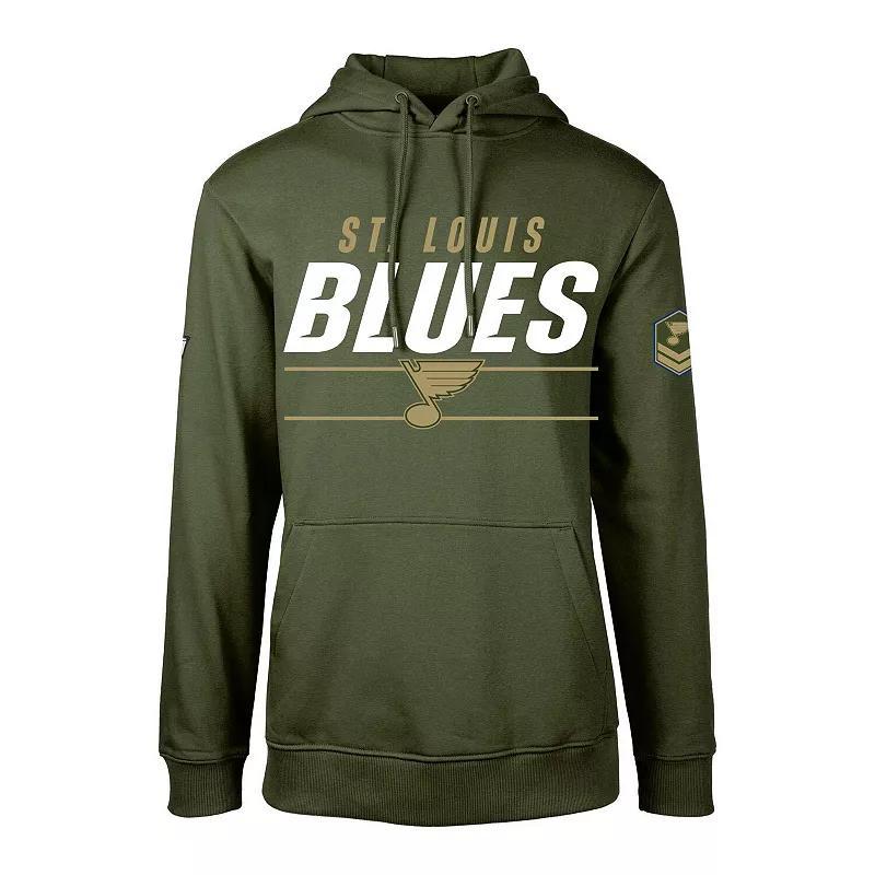 Mens LevelWear Olive St. Louis Blues Podium Fleece Pullover Hoodie Product Image