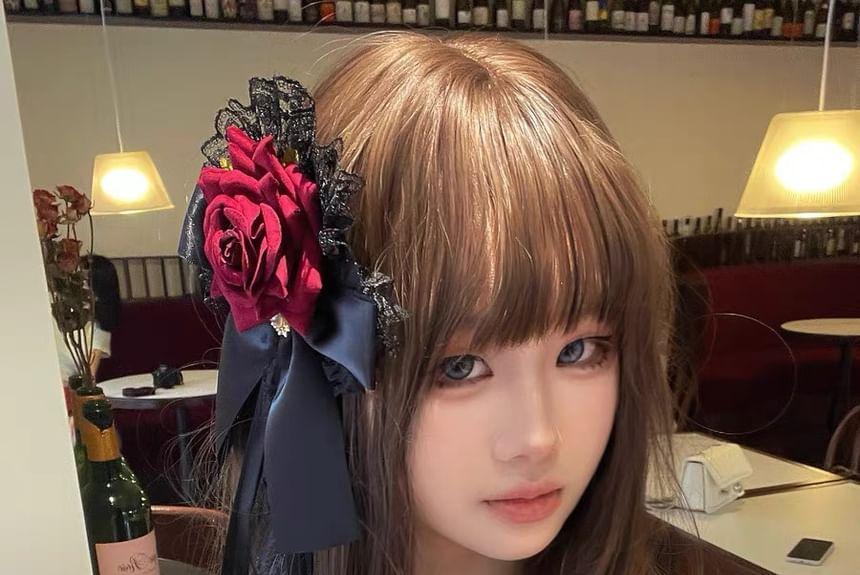 Rose Bow Lace Hair Clip Product Image