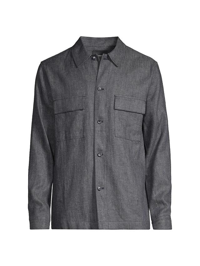 Mens Linen-Blend Twill Shirt Jacket Product Image