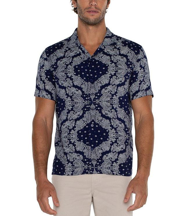 Liverpool Los Angeles Short Sleeve Bandana Print Woven Shirt Product Image