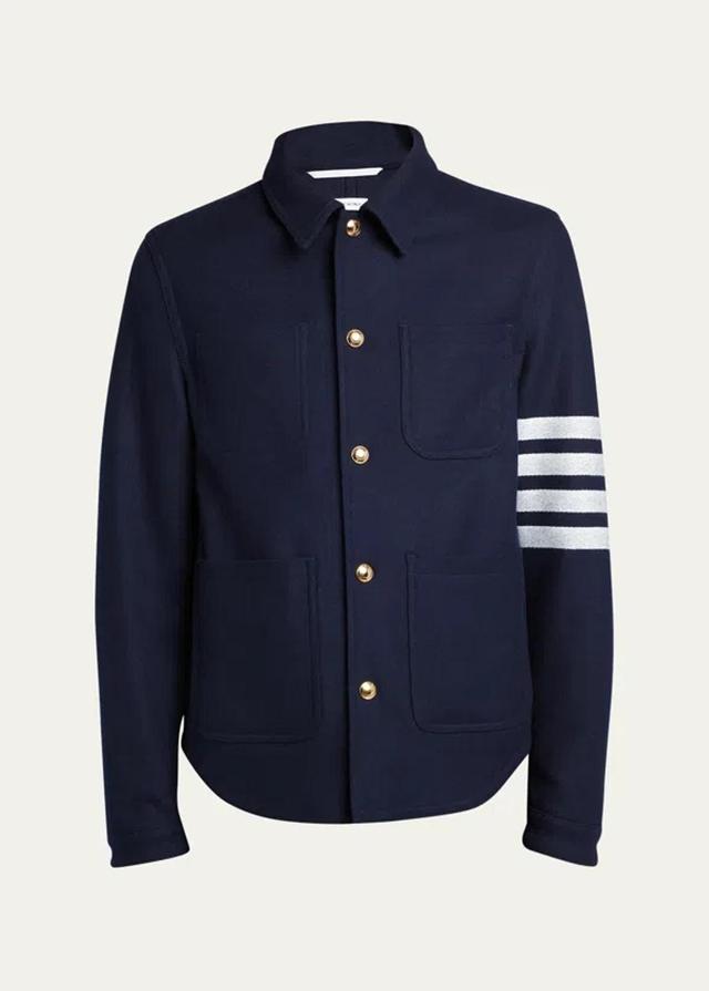 Men's Utility Patch Wool Chore Jacket In Blue Product Image