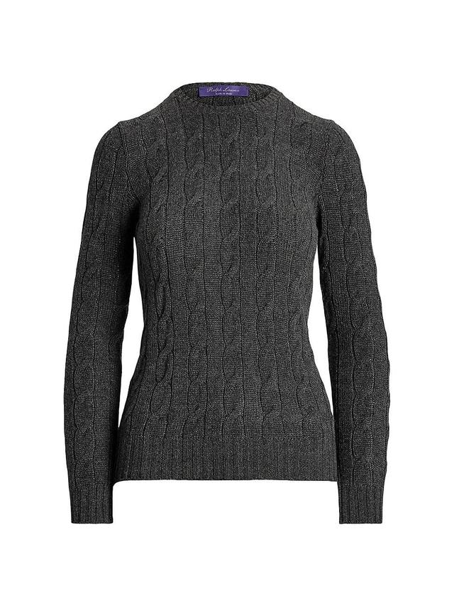 Womens Cashmere Cable-Knit Sweater Product Image