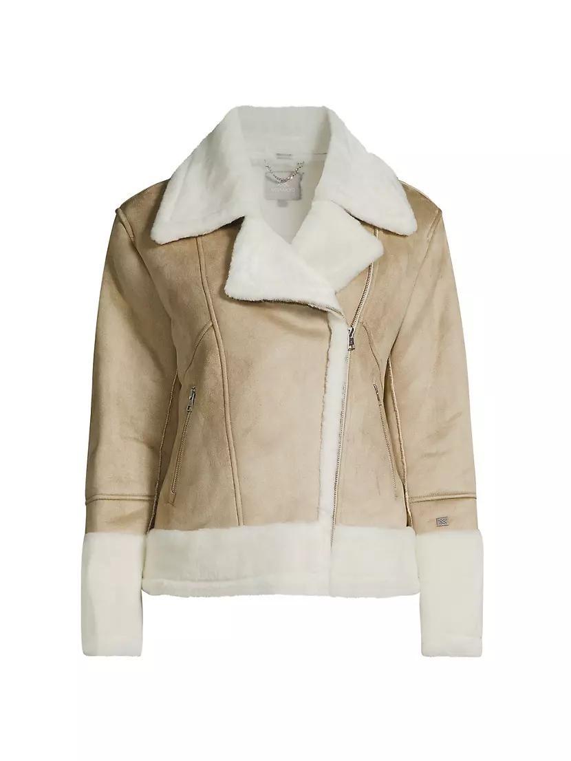 Phoebe Faux-Sherpa Moto Jacket Product Image