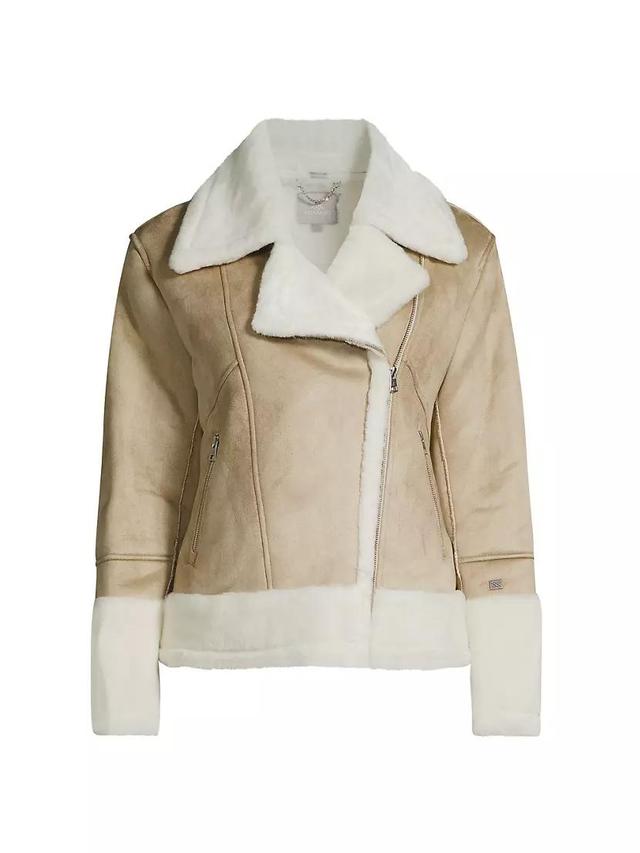 Phoebe Faux-Sherpa Moto Jacket Product Image