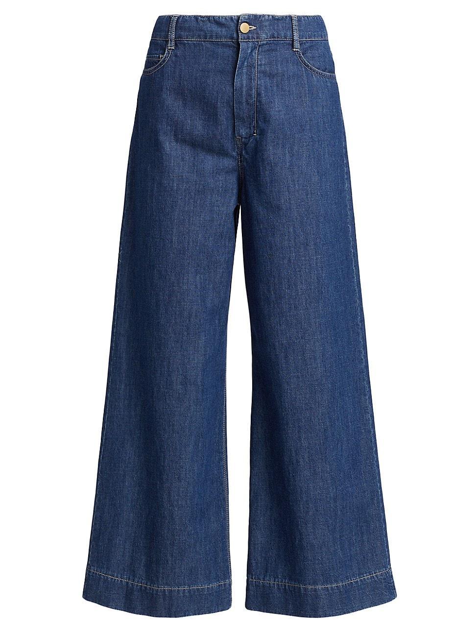 Womens Zendaya Denim Wide-Leg Pants product image