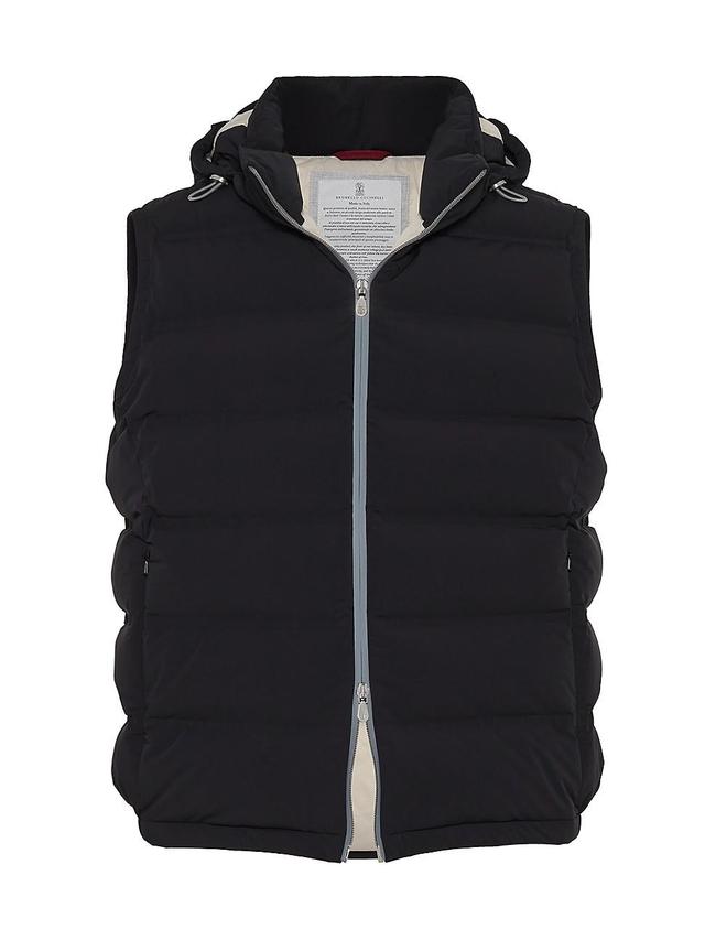 Mens Bonded Taffeta Down Vest with Detachable Hood Product Image