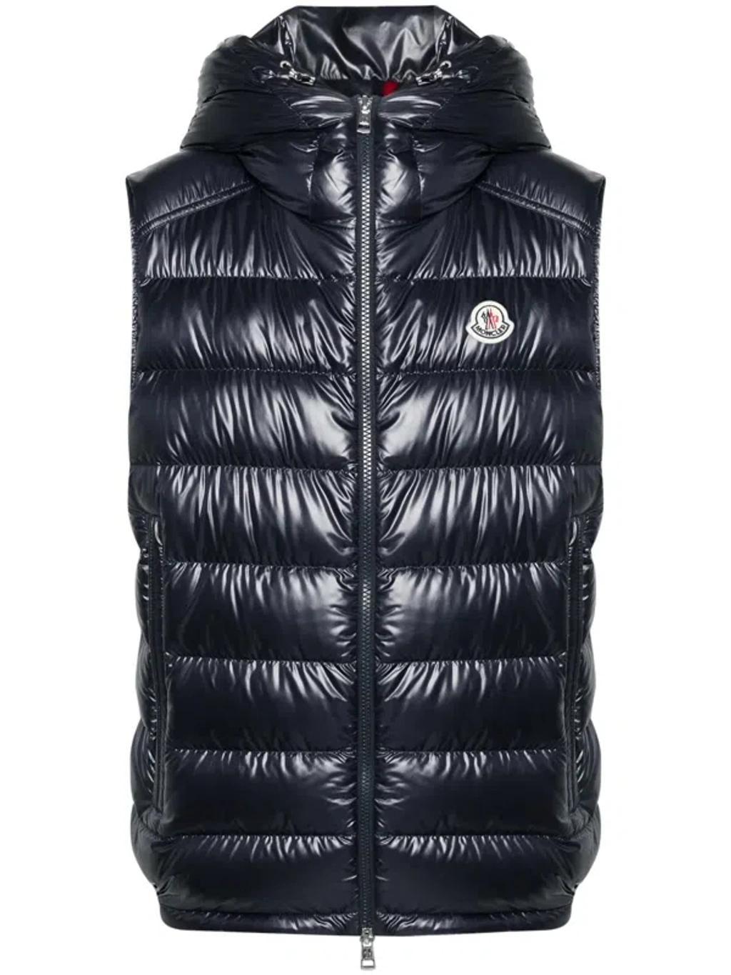 MONCLER Barant Blue Polyester Vest Product Image