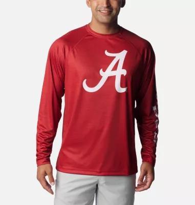 Columbia Men's Collegiate PFG Terminal Tackle Heather Long Sleeve Shirt - Alabama- Product Image