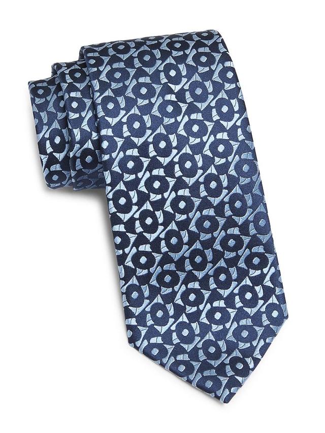 Mens Geometric Floral Silk Tie Product Image