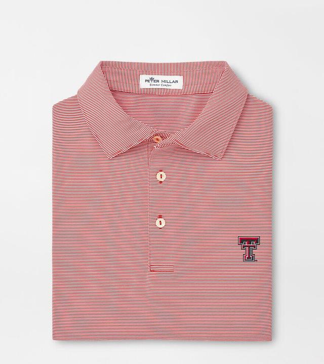 Peter Millar Mens Texas Tech Jubilee Stripe Performance Polo | Color: Red | Size: S | TTU Product Image