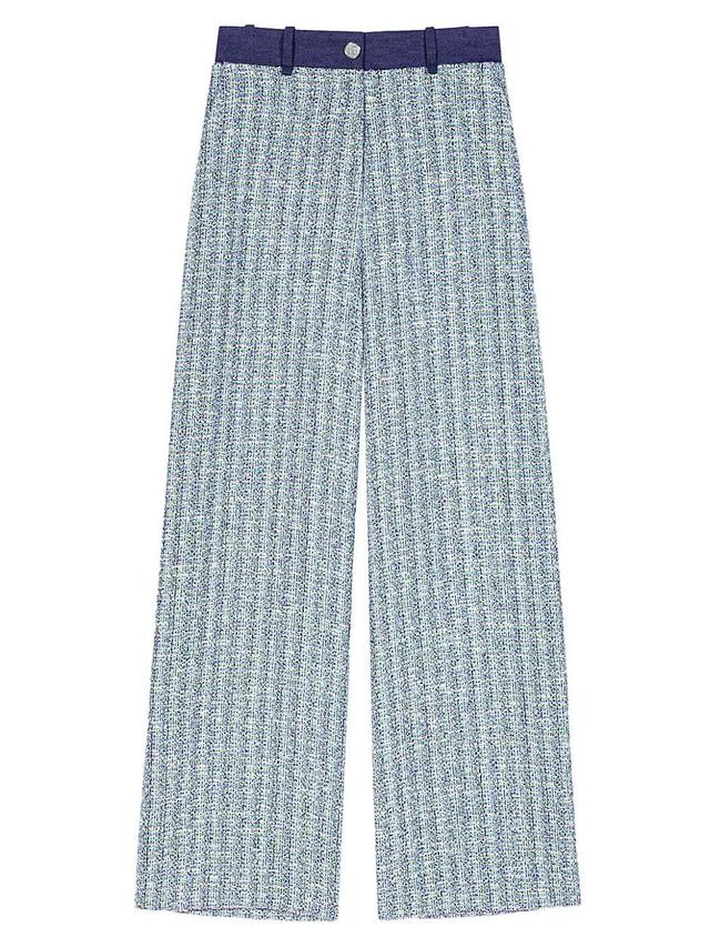 Womens Wide-Leg Tweed Trousers Product Image