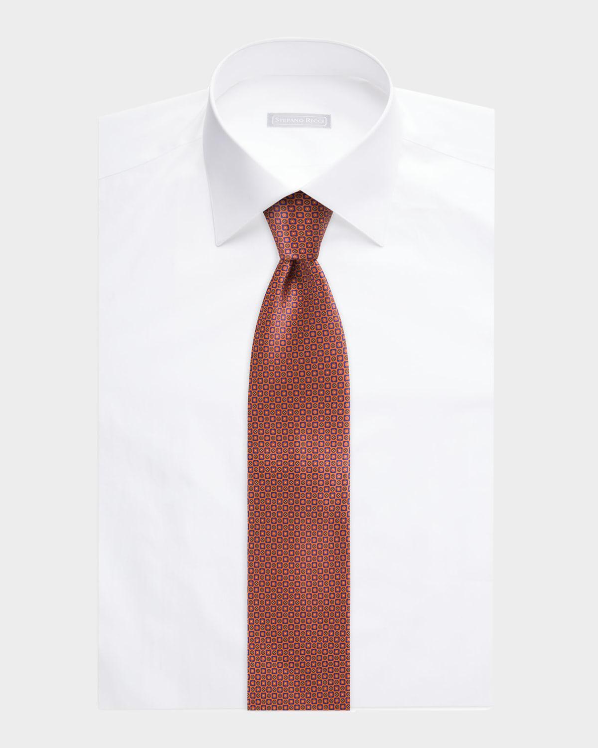 Mens Micro-Medallion Silk Tie Product Image