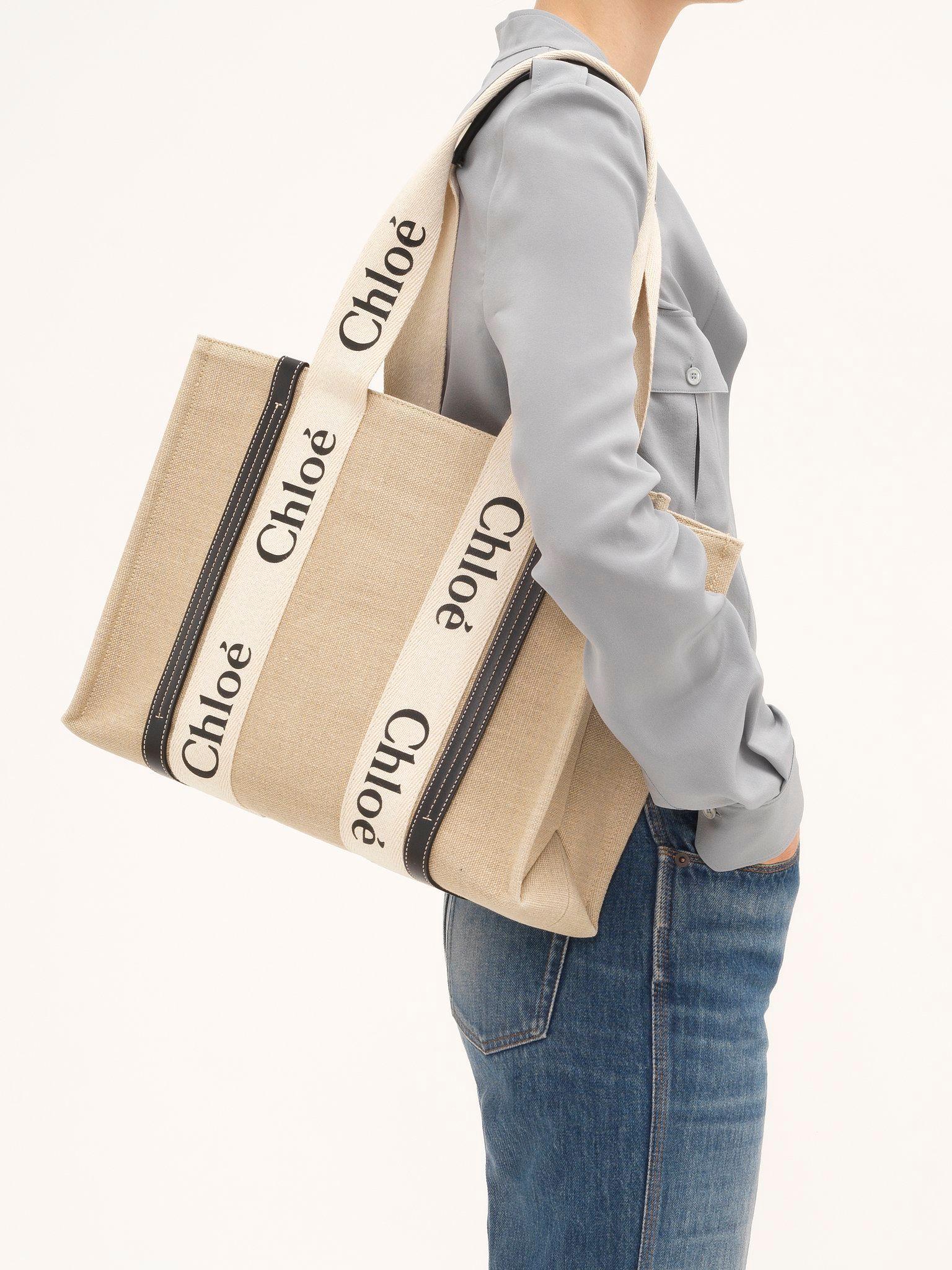 Woody tote bag in linen Product Image