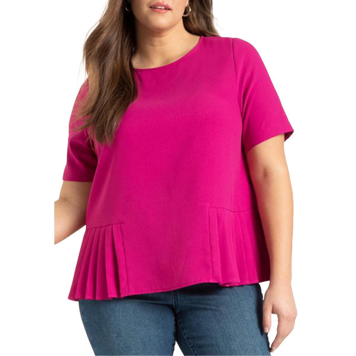 Eloquii Womens Pleated Hem Top Product Image