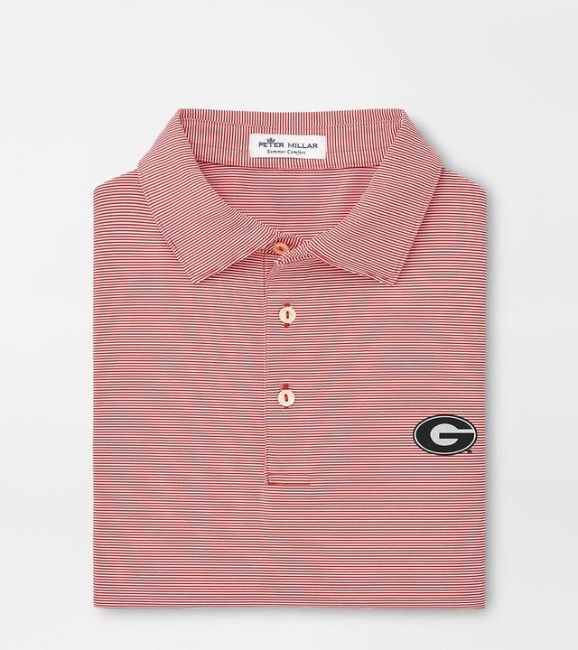 Peter Millar Mens Georgia Jubilee Stripe Performance Polo | Color: Red | Size: M | UGA Product Image