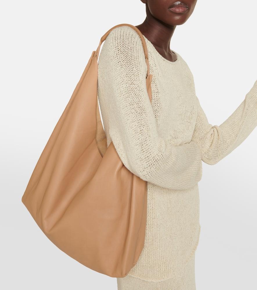 Leather Bindle 3 Shoulder Bag In Cream Blk Product Image