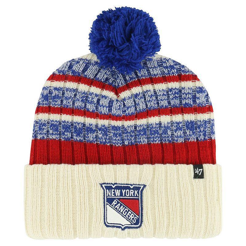 Mens 47 Cream New York Rangers Tavern Cuffed Knit Hat with Pom Product Image