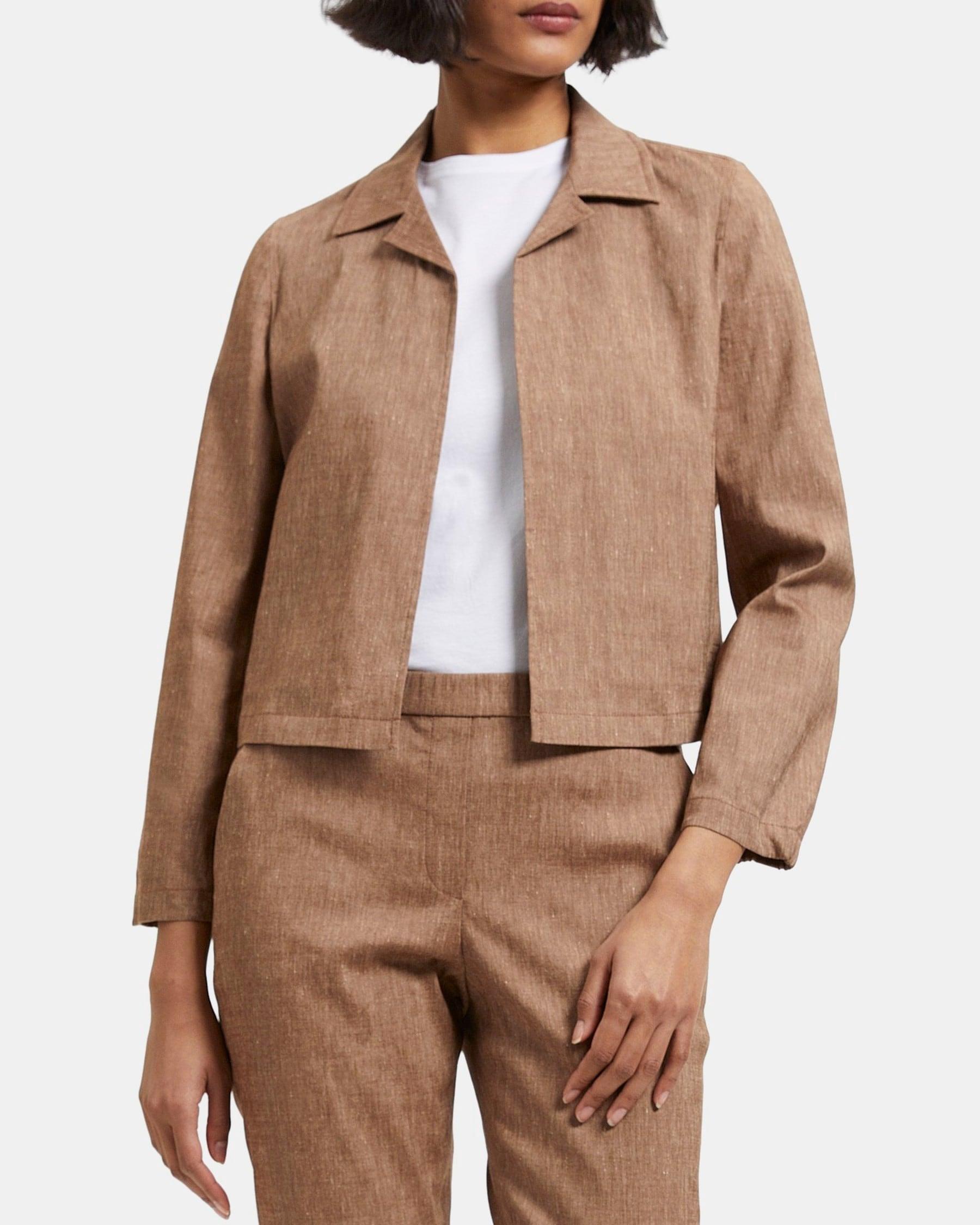 Shrunken Jacket in Linen Blend Mélange Product Image