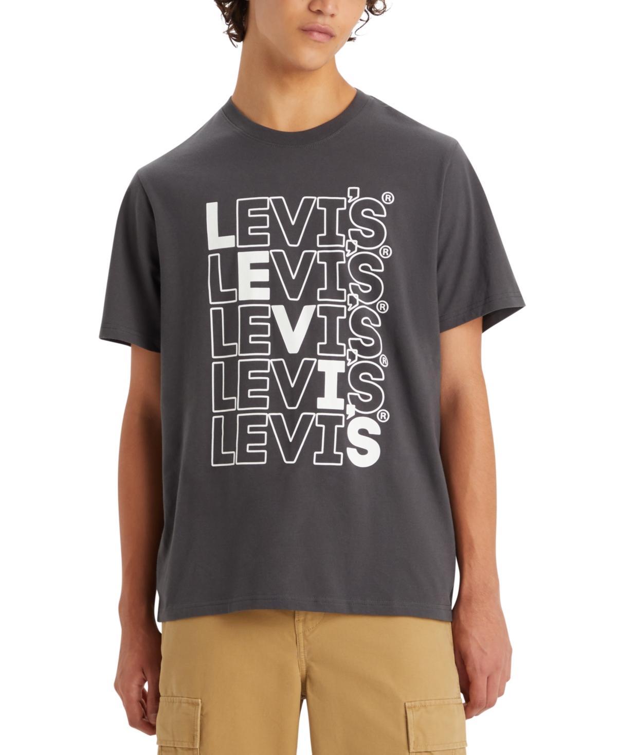 Levis Mens Relaxed-Fit Stacked-Logo Short Sleeve Crewneck T-Shirt Product Image