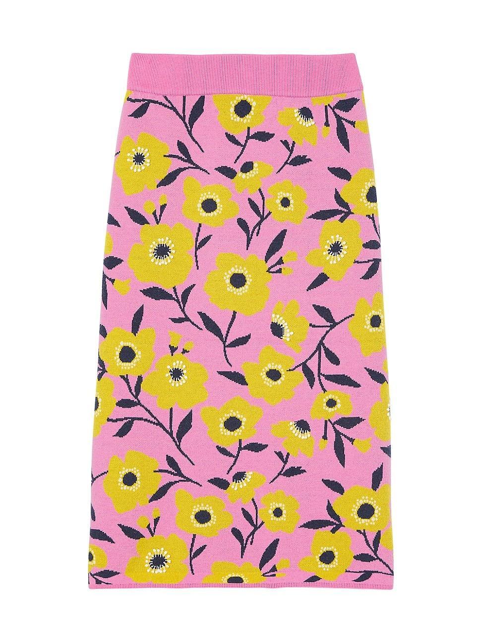 Womens Sunshine Floral Pencil Midi-Skirt Product Image